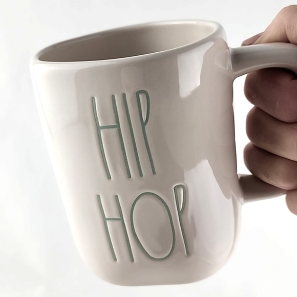 ⭐️2/ $50⭐️ Rae Dunn Artisan Collection Coffee Mug White Large Letters HIP HOP - Picture 7 of 10